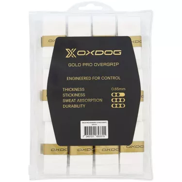 Oxdog Gold Pro White Overgrips x 12