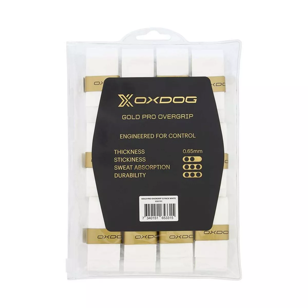 Oxdog Gold Pro White Overgrips x 12