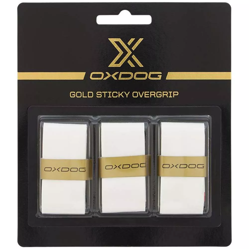 Oxdog Gold Sticky White Overgrips x 3