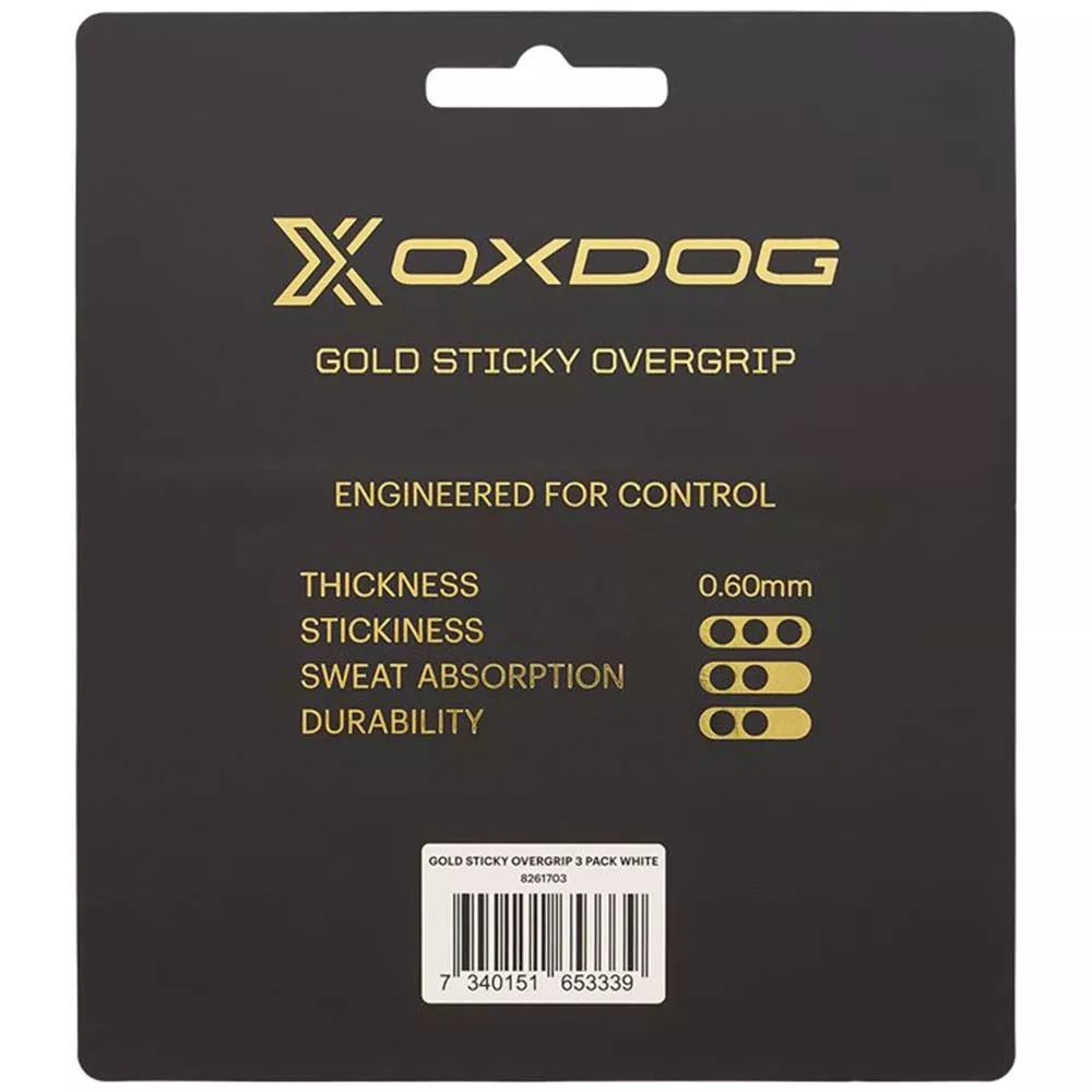 Oxdog Gold Sticky White Overgrips x 3