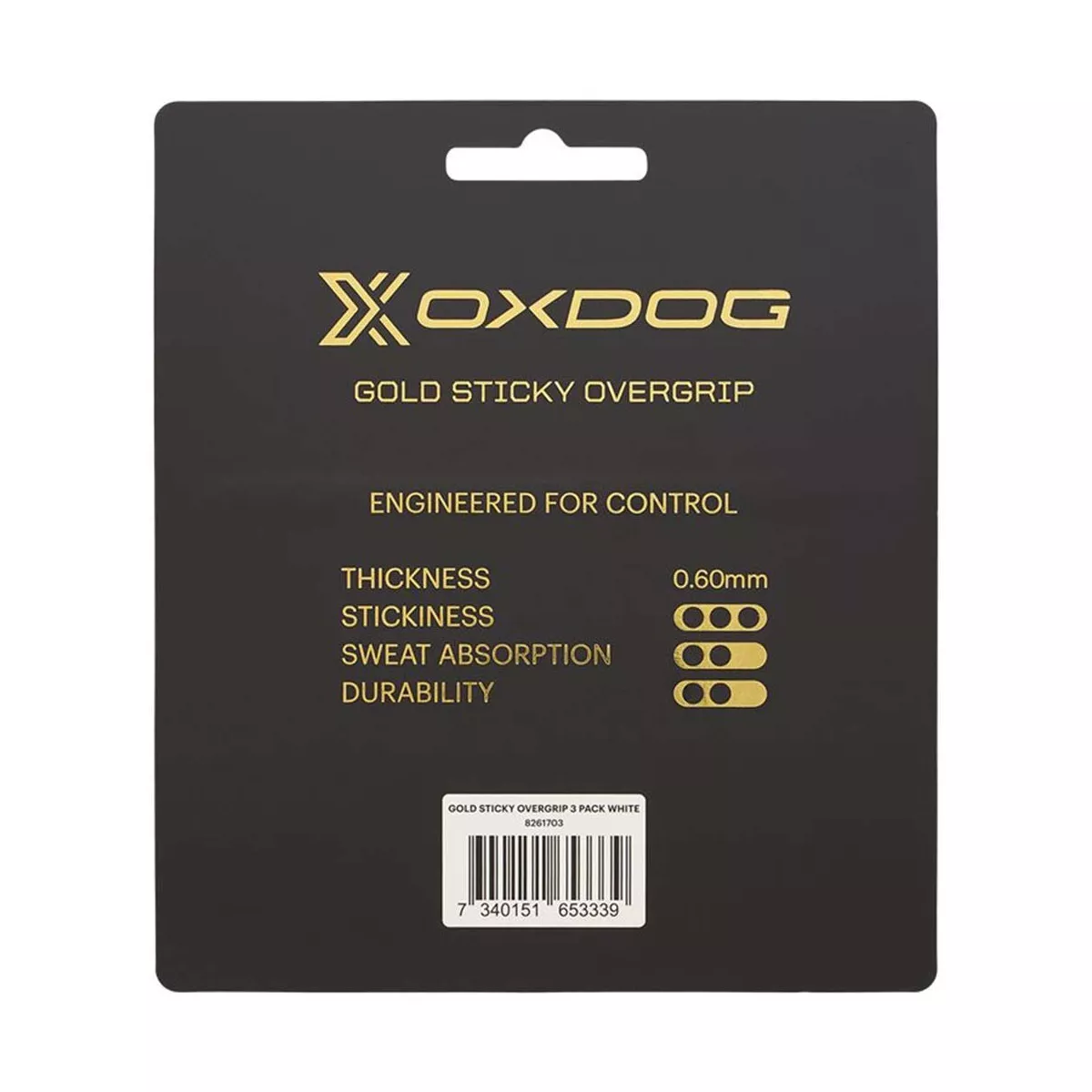 Oxdog Gold Sticky White Overgrips x 3