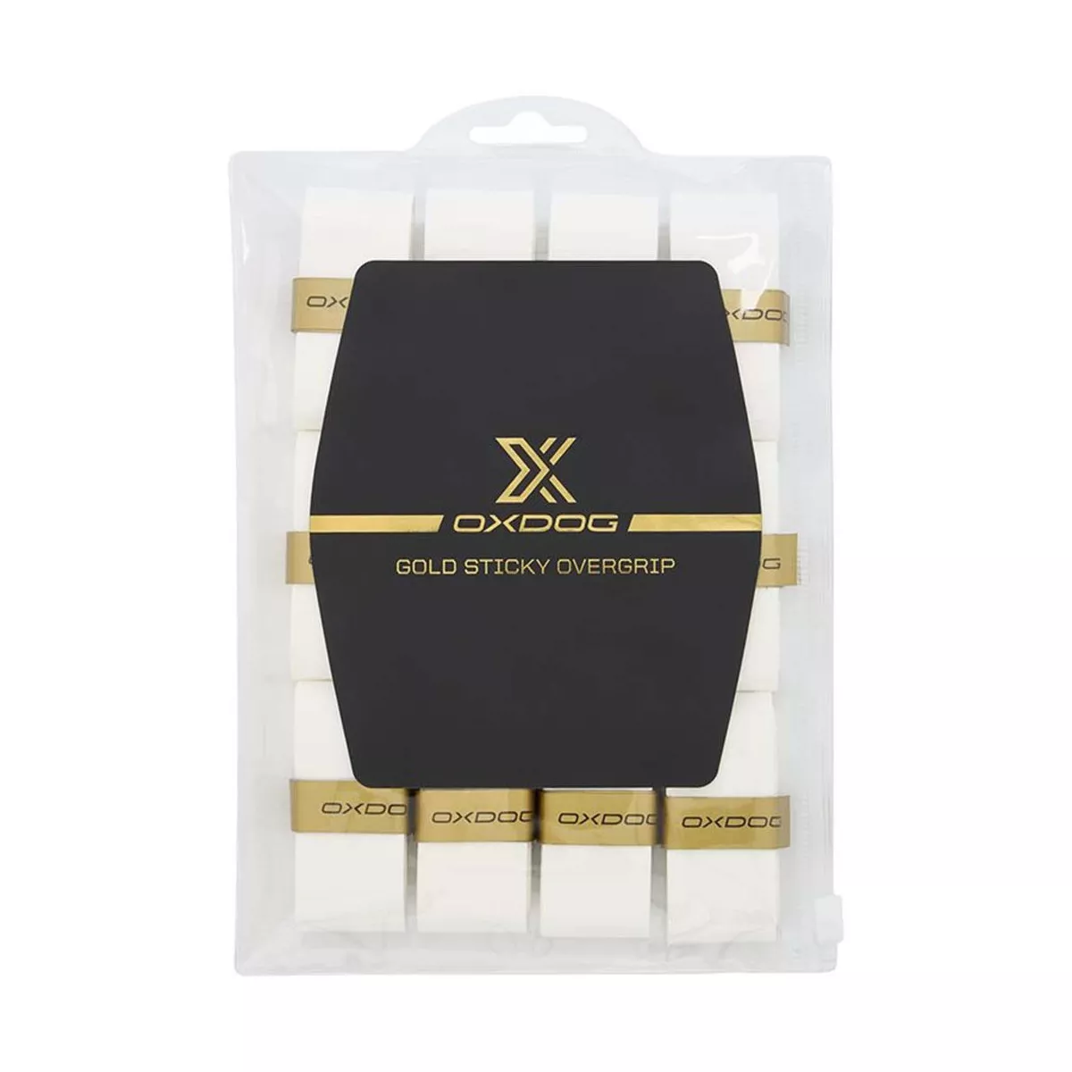 Oxdog Gold Sticky White Overgrips - 12 Pack