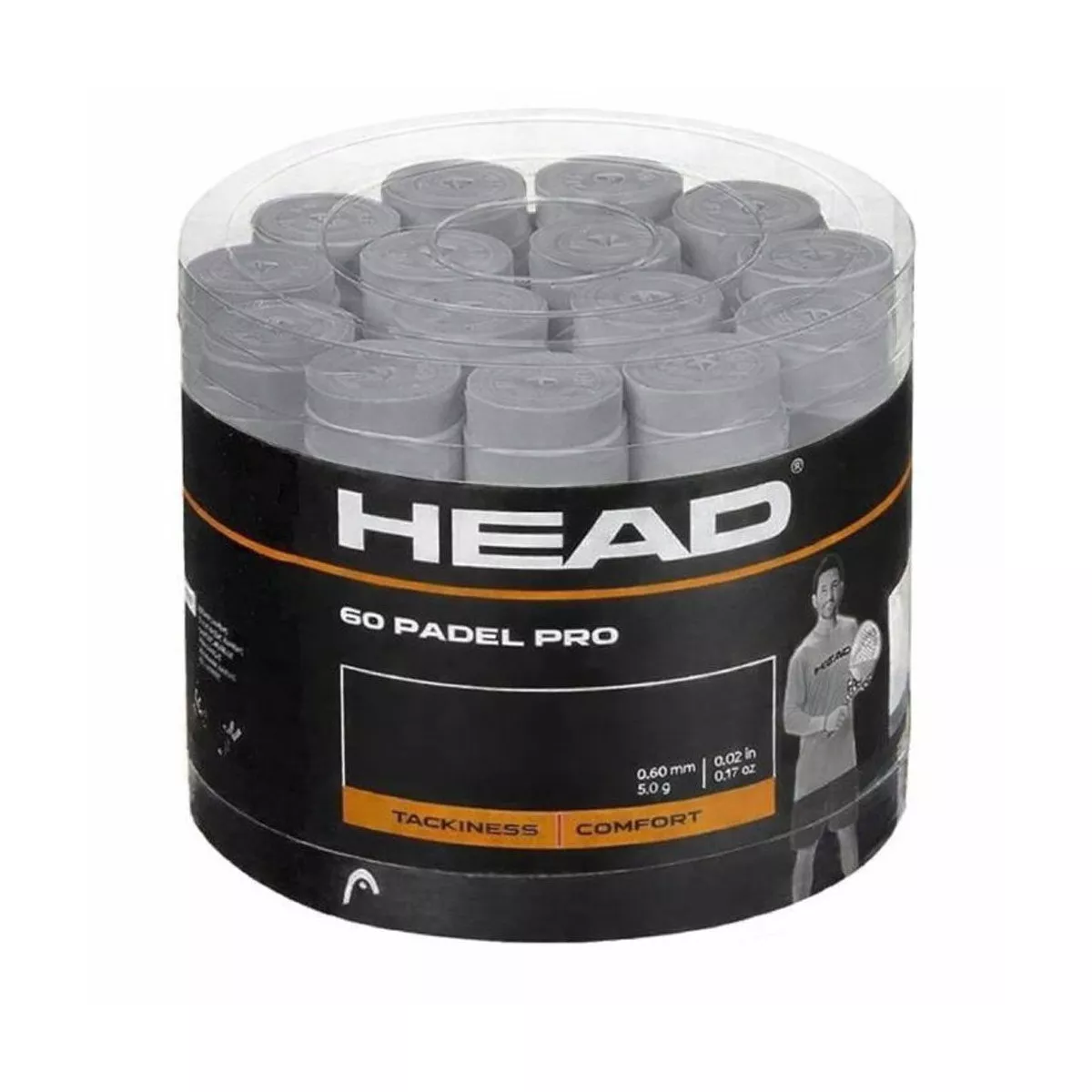 Head Padel Pro Overgrip Box Grey x 60