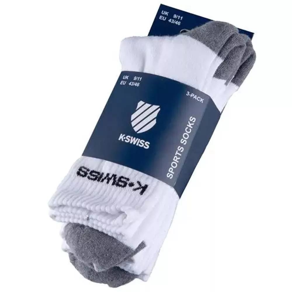 K-Swiss Sport Crew Socks 3-Pack White / Black