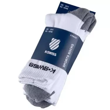 K-Swiss Sport Crew Socks 3-Pack White / Black