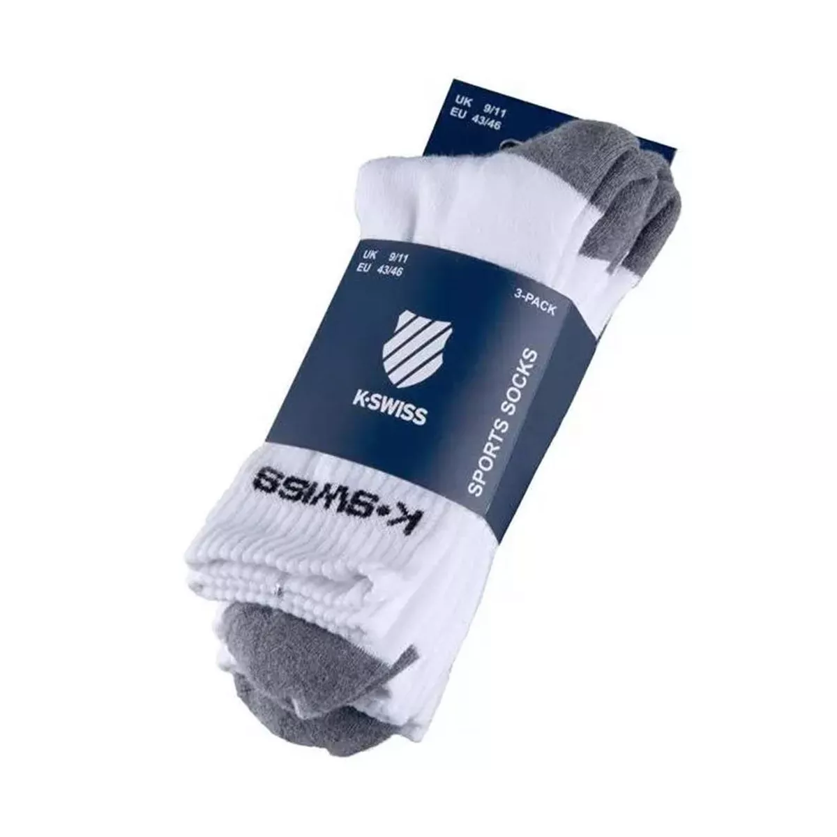 K-Swiss Sport Crew Socks 3-Pack White / Black