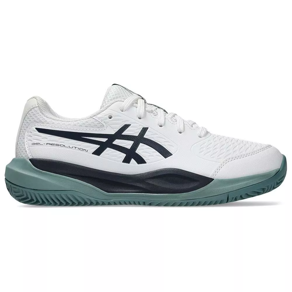 Asics Gel Resolution X GS Junior Clay Court Tennis Shoes White / Navy