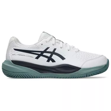 Asics Gel Resolution X GS Junior Clay Court Tennis Shoes White / Navy