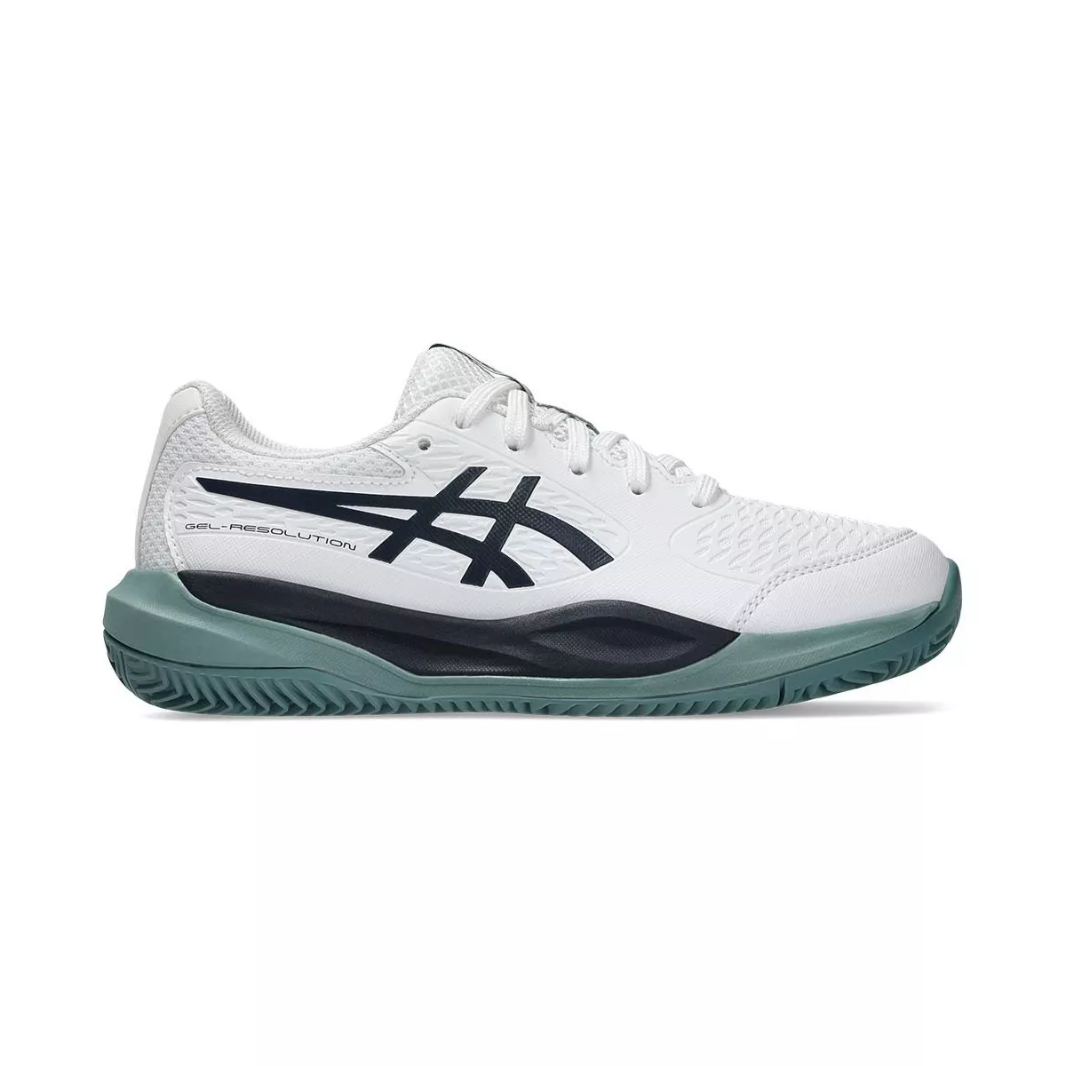 Asics Gel Resolution X GS Junior Clay Court Tennis Shoes White / Navy