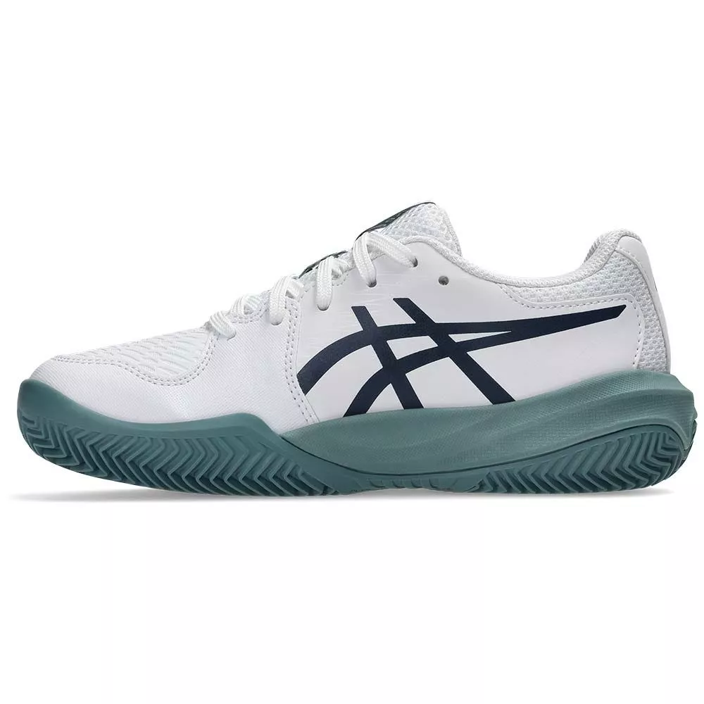 Asics Gel Resolution X GS Junior Clay Court Tennis Shoes White / Navy