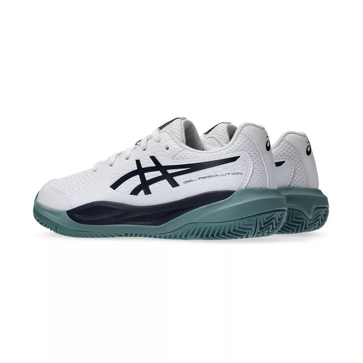 Asics Gel Resolution X GS Junior Clay Court Tennis Shoes White / Navy
