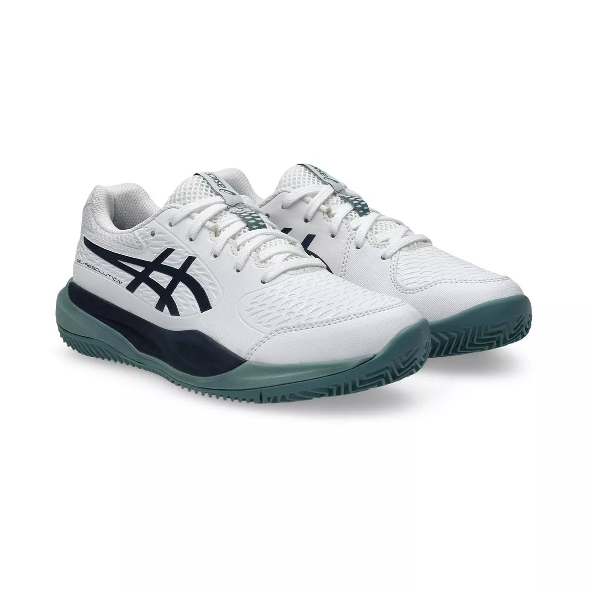 Asics Gel Resolution X GS Junior Clay Court Tennis Shoes White / Navy
