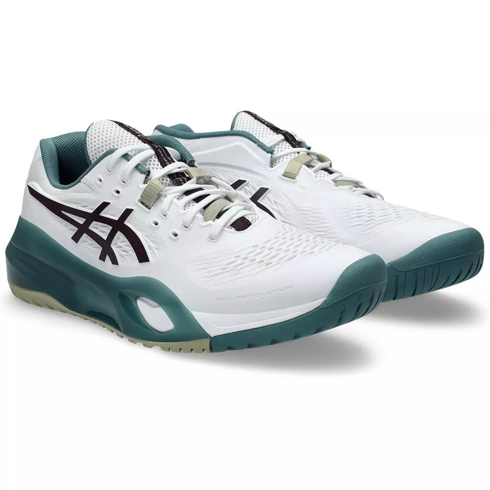 Asics Gel Resolution X White / Green Tennis Shoes