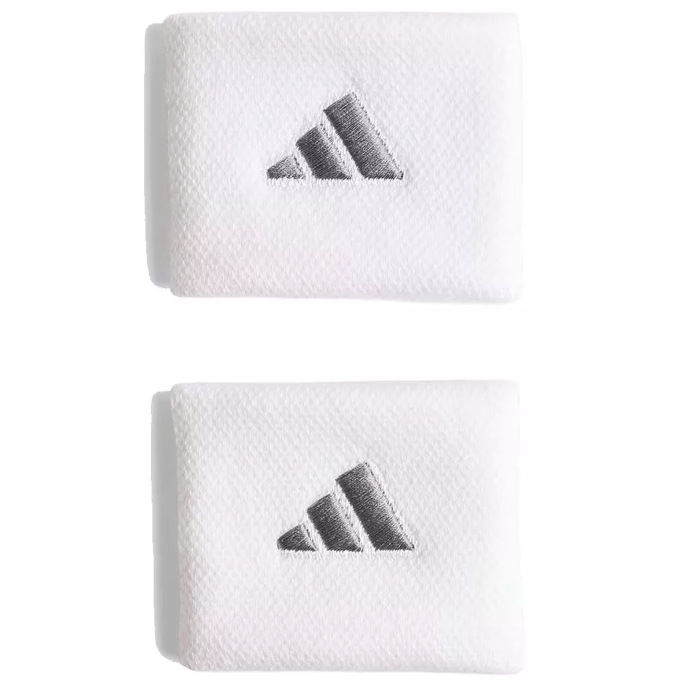 Adidas Tennis Wristbands - White / Silver (Pair)