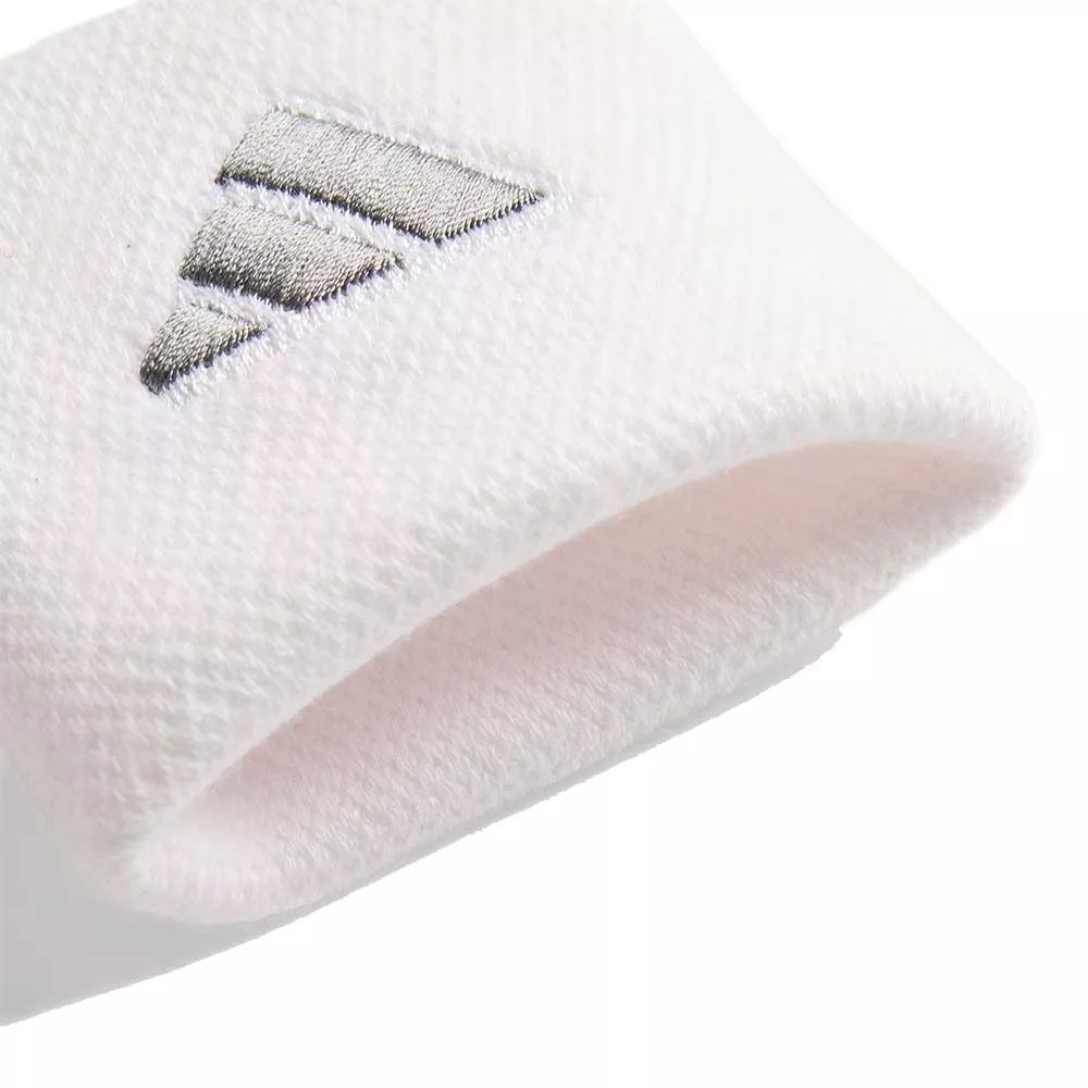 Adidas Tennis Wristbands - White / Silver (Pair)
