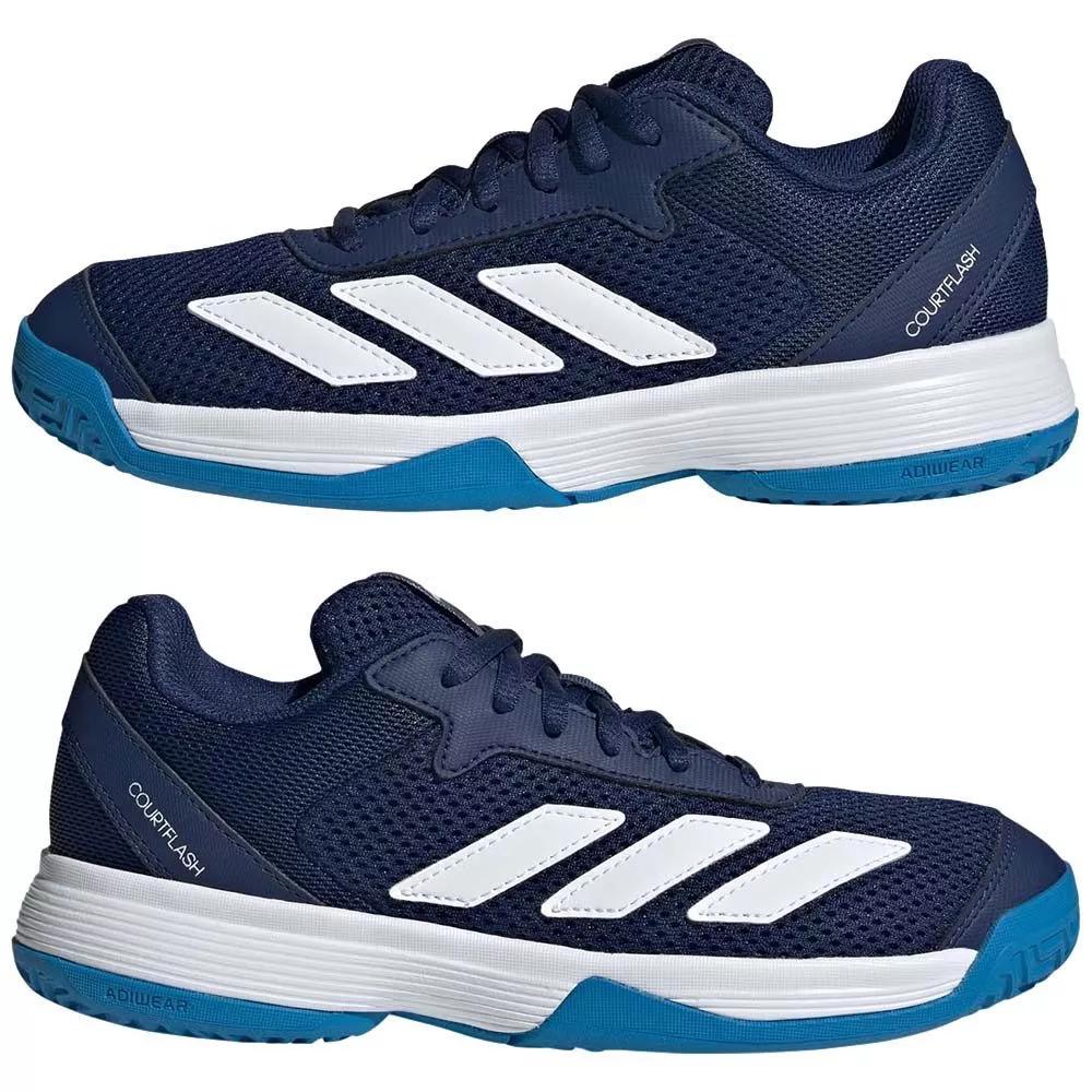 Adidas Courtflash Junior Tennis Shoes Dark Blue