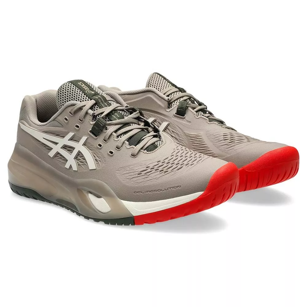Asics Gel Resolution X Taupe Grey Tennis Shoes