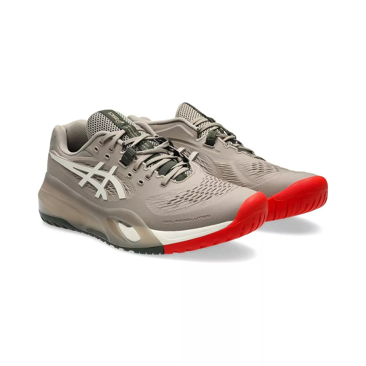 Asics Gel Resolution X Taupe Grey Tennis Shoes