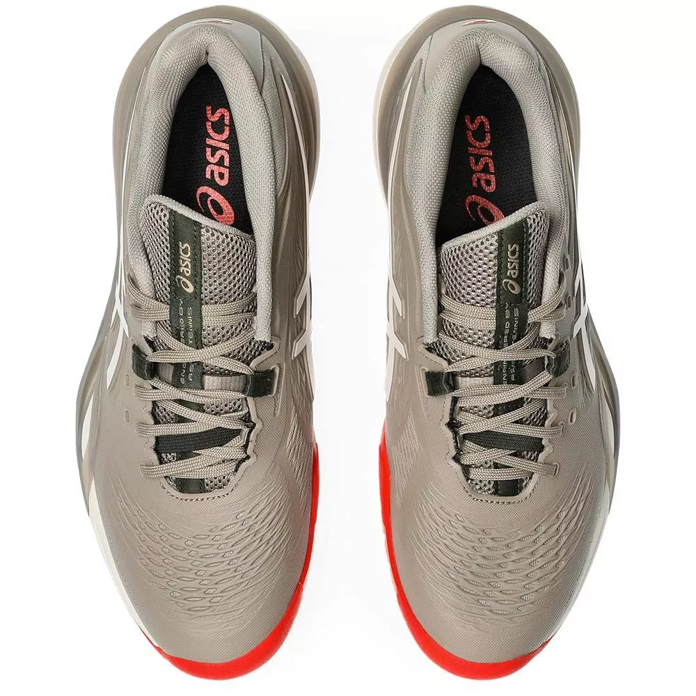 Asics Gel Resolution X Taupe Grey Tennis Shoes