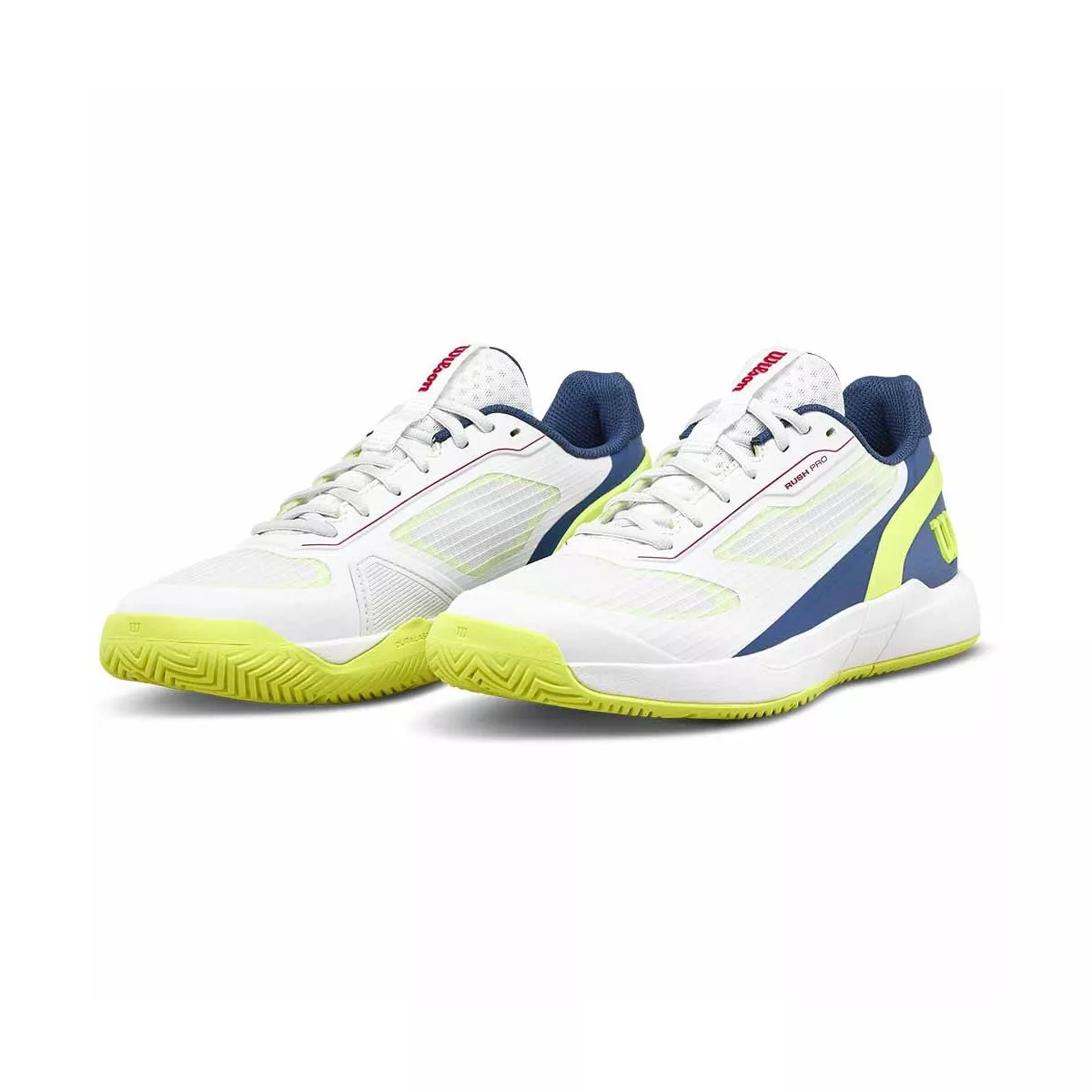 Wilson Rush Pro 5 Junior Tennis Shoes White / Blue / Yellow