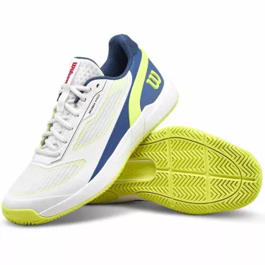 Wilson Rush Pro 5 Junior Tennis Shoes White / Blue / Yellow