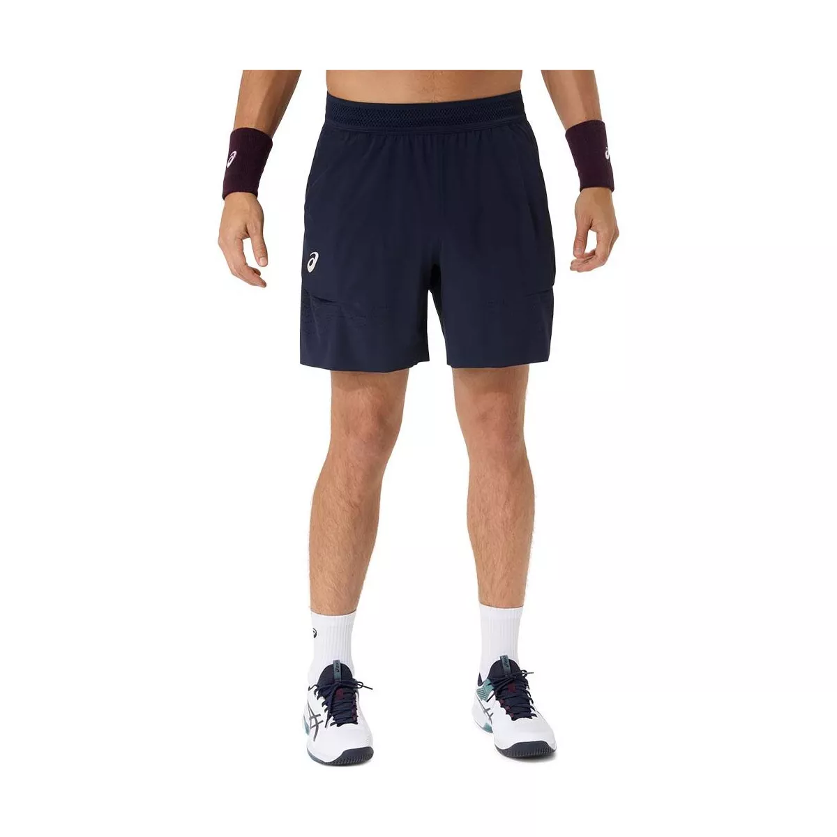 Asics Match Laser Cut 7in Tennis Shorts - Navy