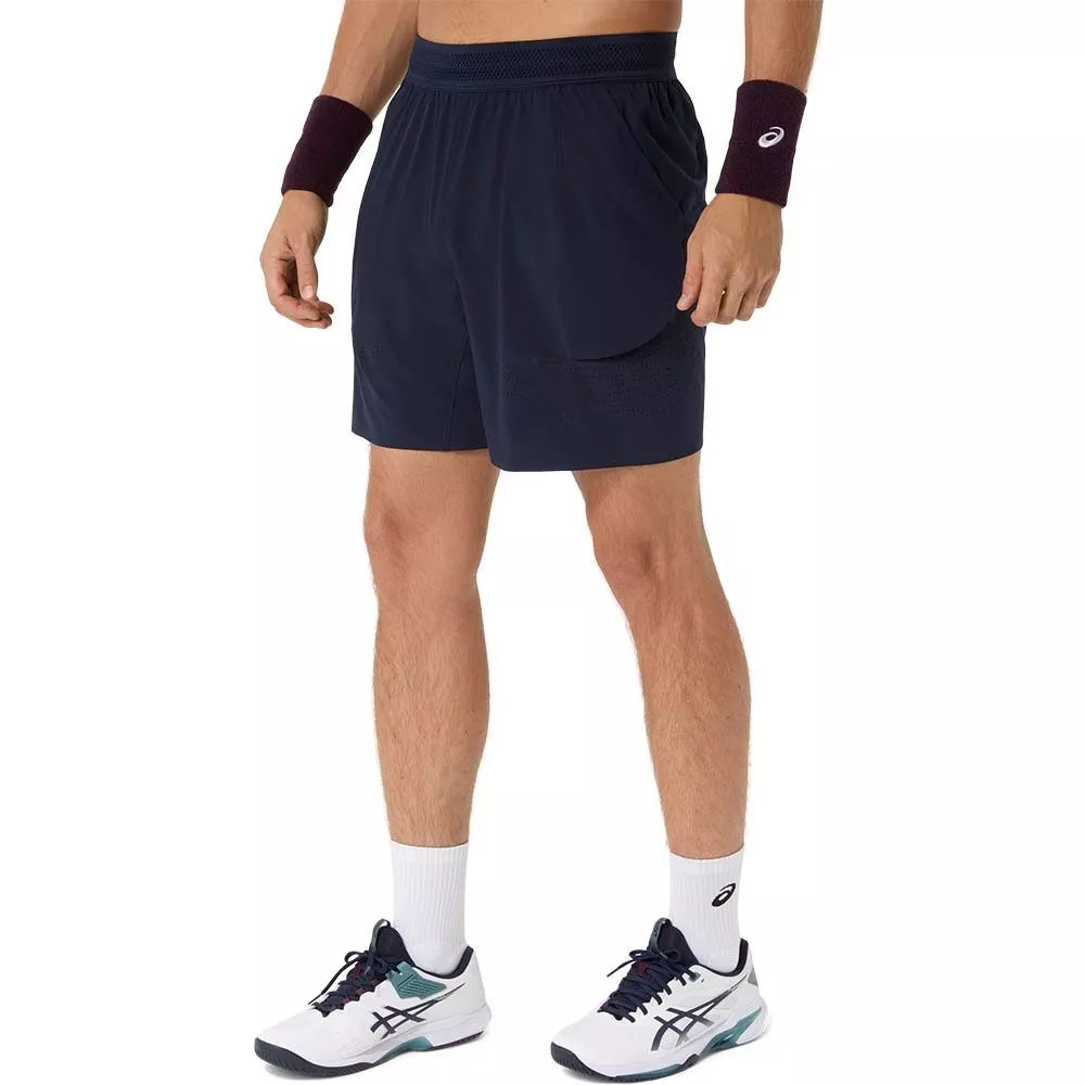 Asics Match Laser Cut 7in Tennis Shorts - Navy