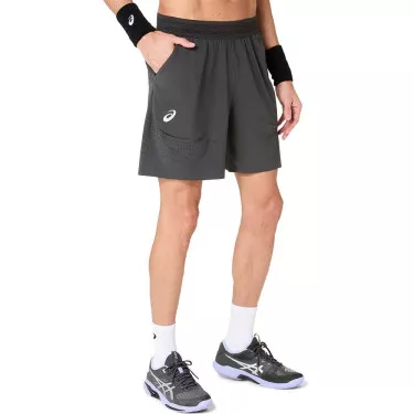 Asics Match Laser Cut 7in Tennis Shorts Grey