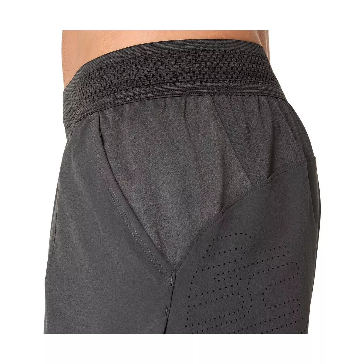 Asics Match Laser Cut 7in Tennis Shorts Grey