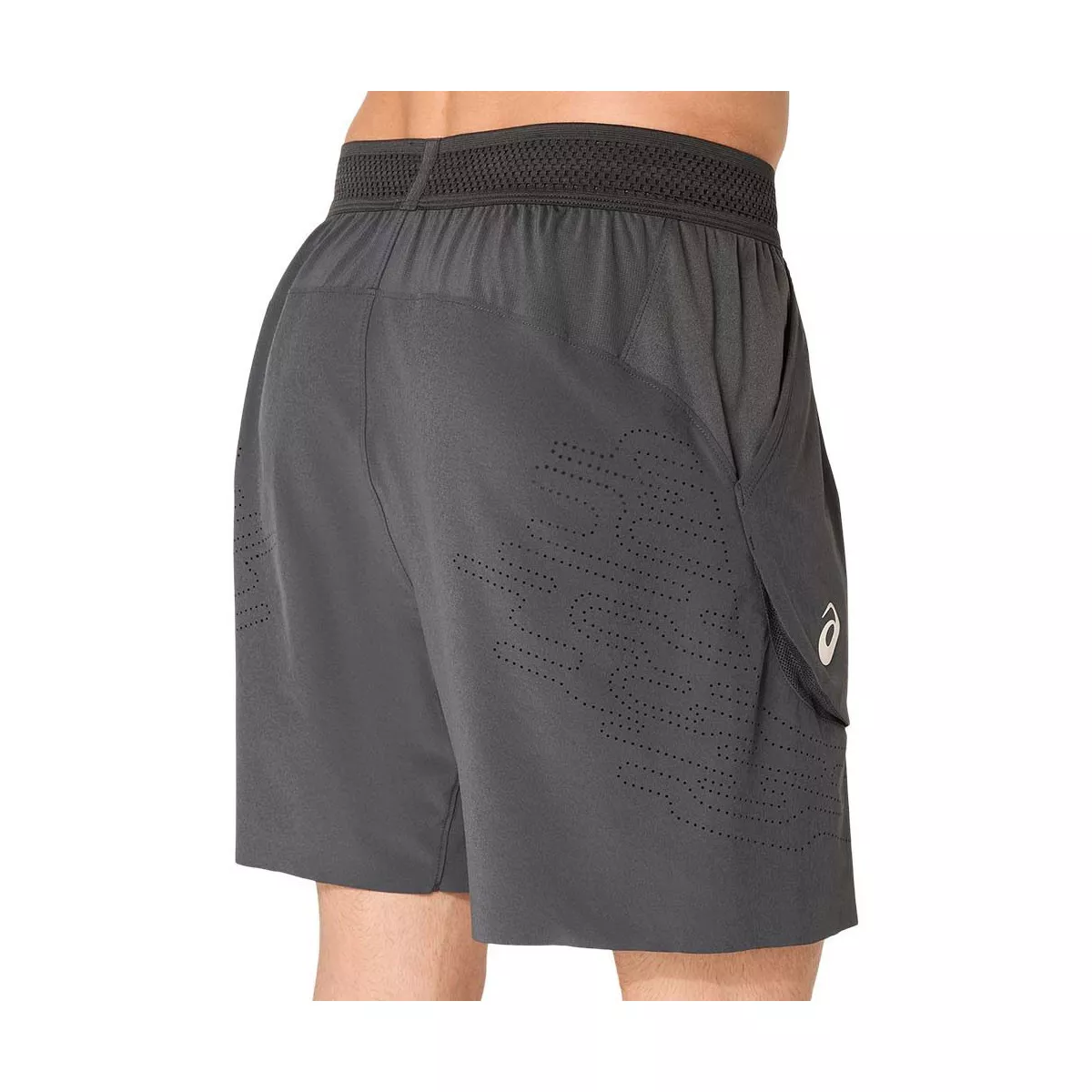 Asics Match Laser Cut 7in Tennis Shorts Grey