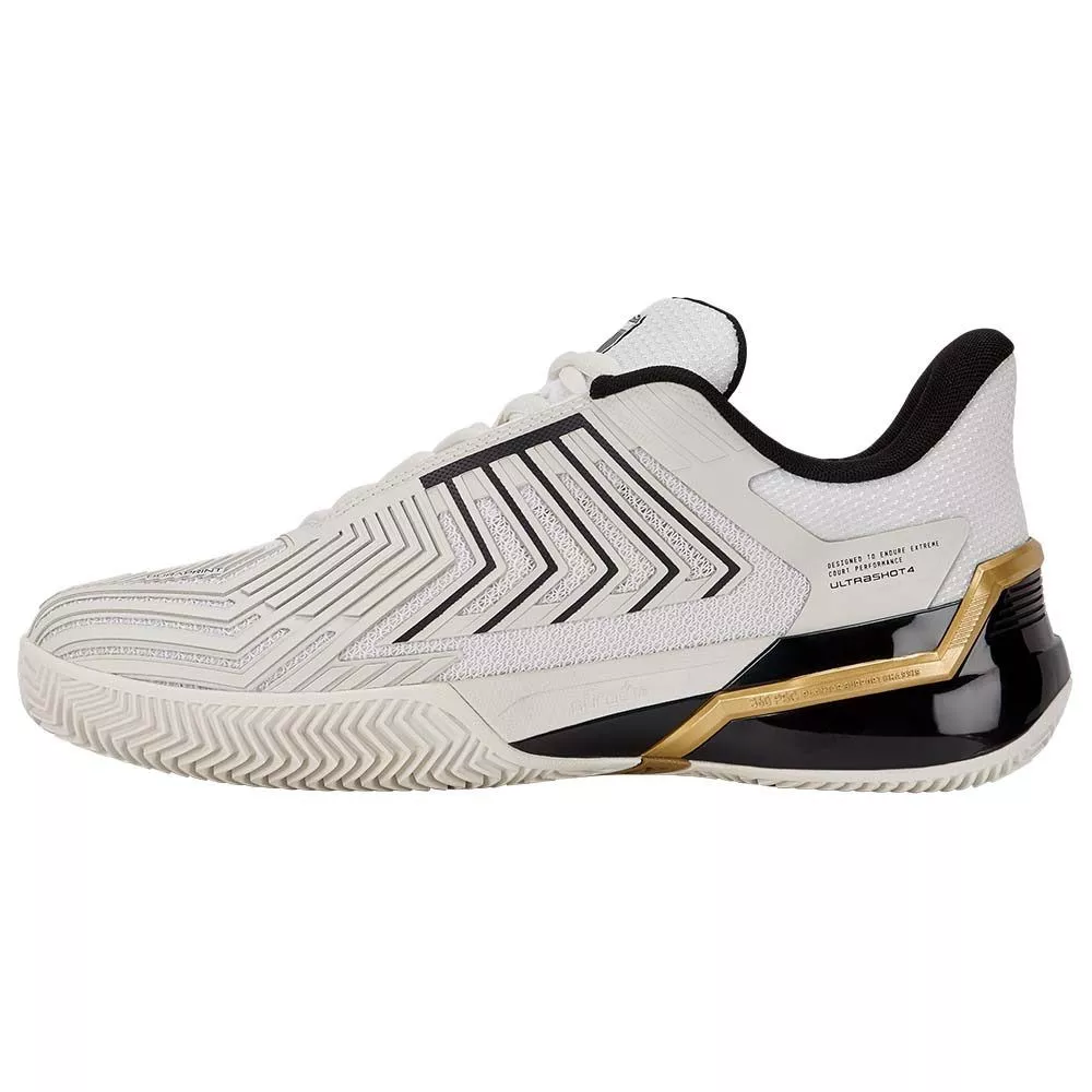 K-Swiss Ultrashot 4 Clay Shoes White / Black / Gold