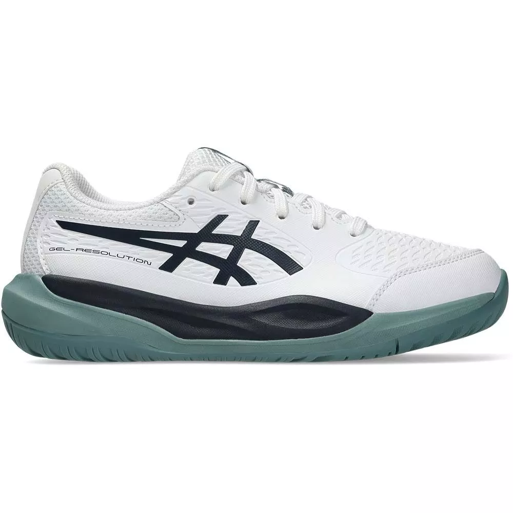 Asics Gel Resolution X GS Junior Tennis Shoes - White/Navy