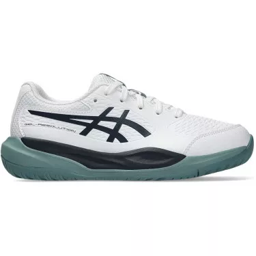 Asics Gel Resolution X GS Junior Tennis Shoes - White/Navy