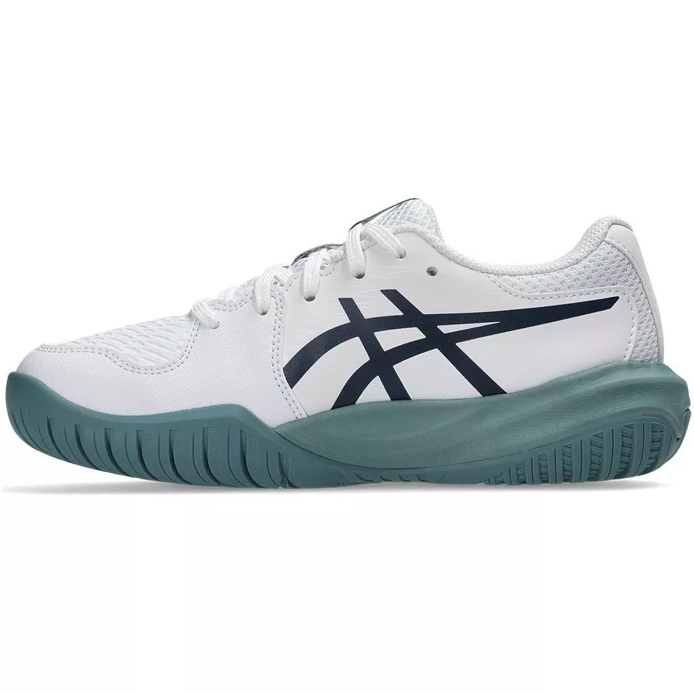 Asics Gel Resolution X GS Junior Tennis Shoes - White/Navy