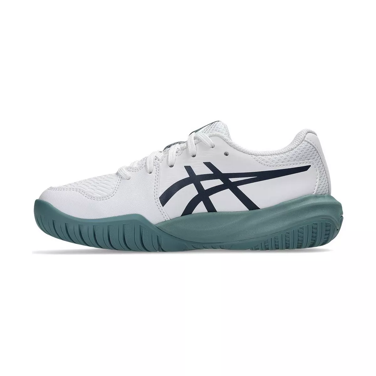 Asics Gel Resolution X GS Junior Tennis Shoes - White/Navy