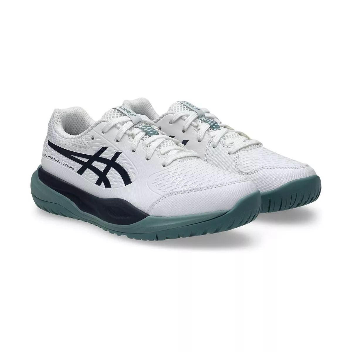 Asics Gel Resolution X GS Junior Tennis Shoes - White/Navy