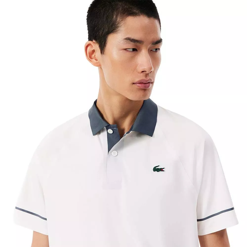 Lacoste Tennis Novak Djokovic On Court Polo White / Grey