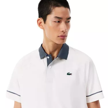 Lacoste Tennis Novak Djokovic On Court Polo White / Grey