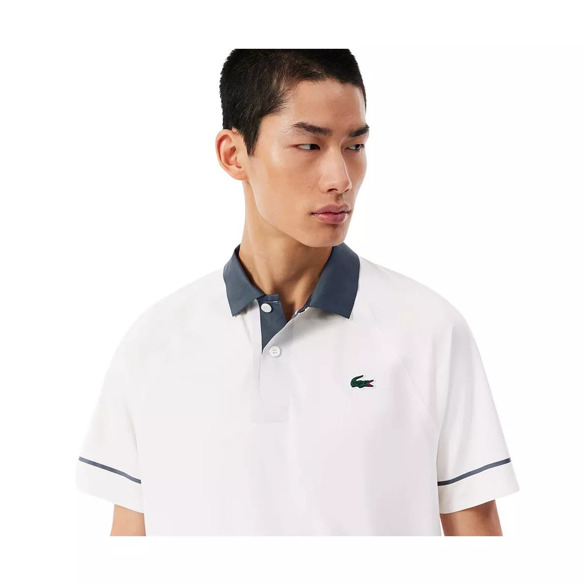 Lacoste Tennis Novak Djokovic On Court Polo White / Grey