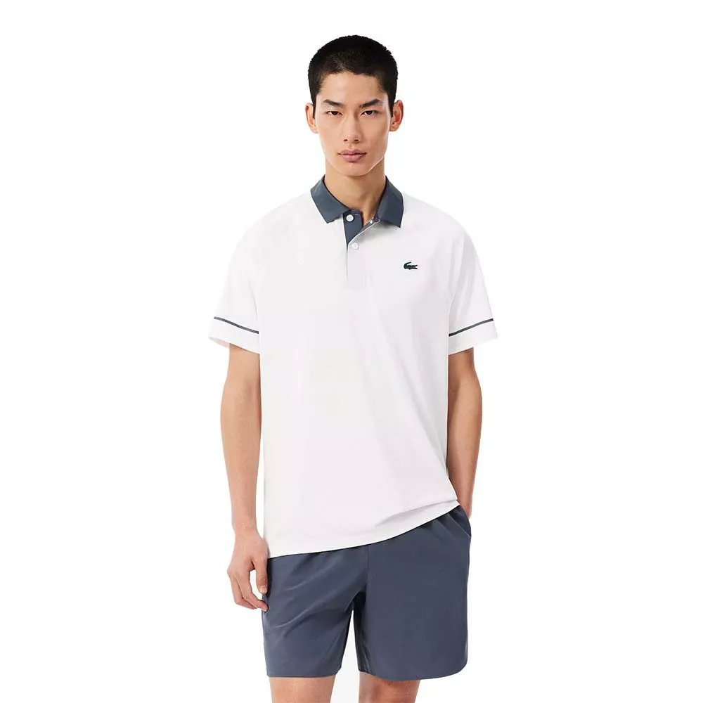 Lacoste Tennis Novak Djokovic On Court Polo White / Grey