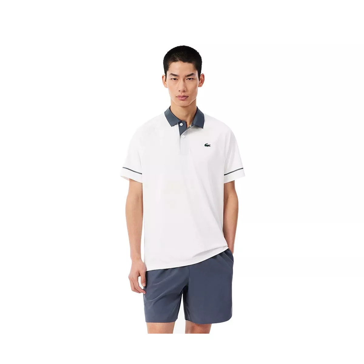 Lacoste Tennis Novak Djokovic On Court Polo White / Grey