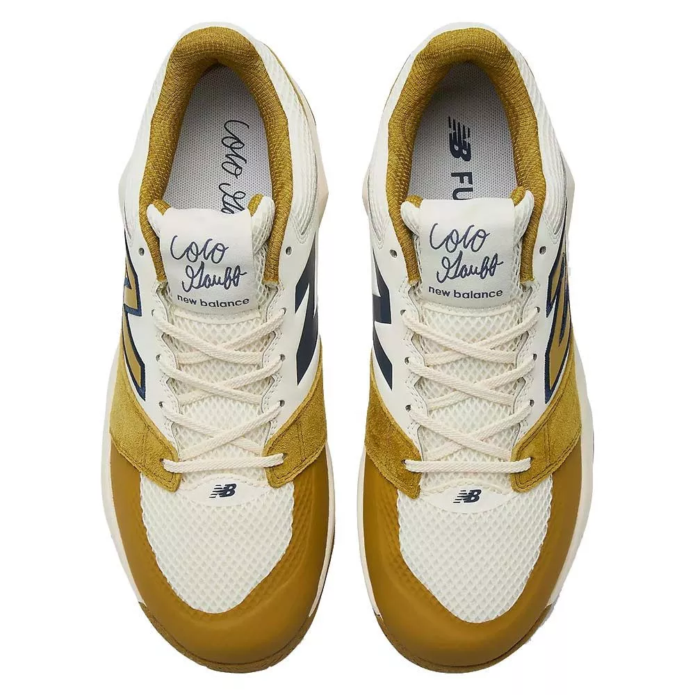 New Balance Coco Delray White / Gold Tennis Shoes