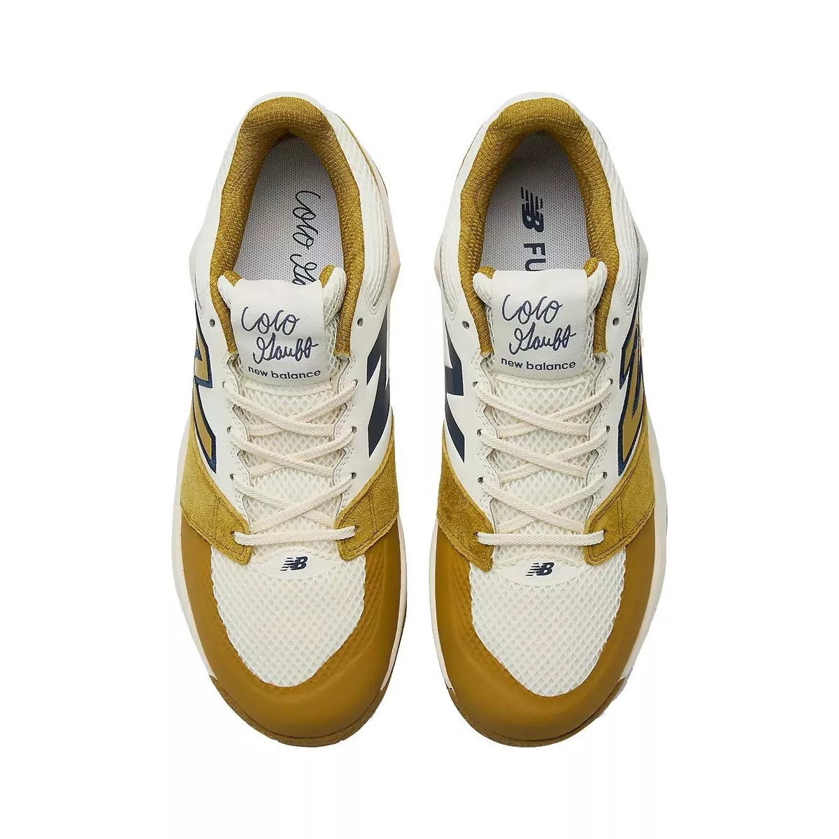 New Balance Coco Delray White / Gold Tennis Shoes