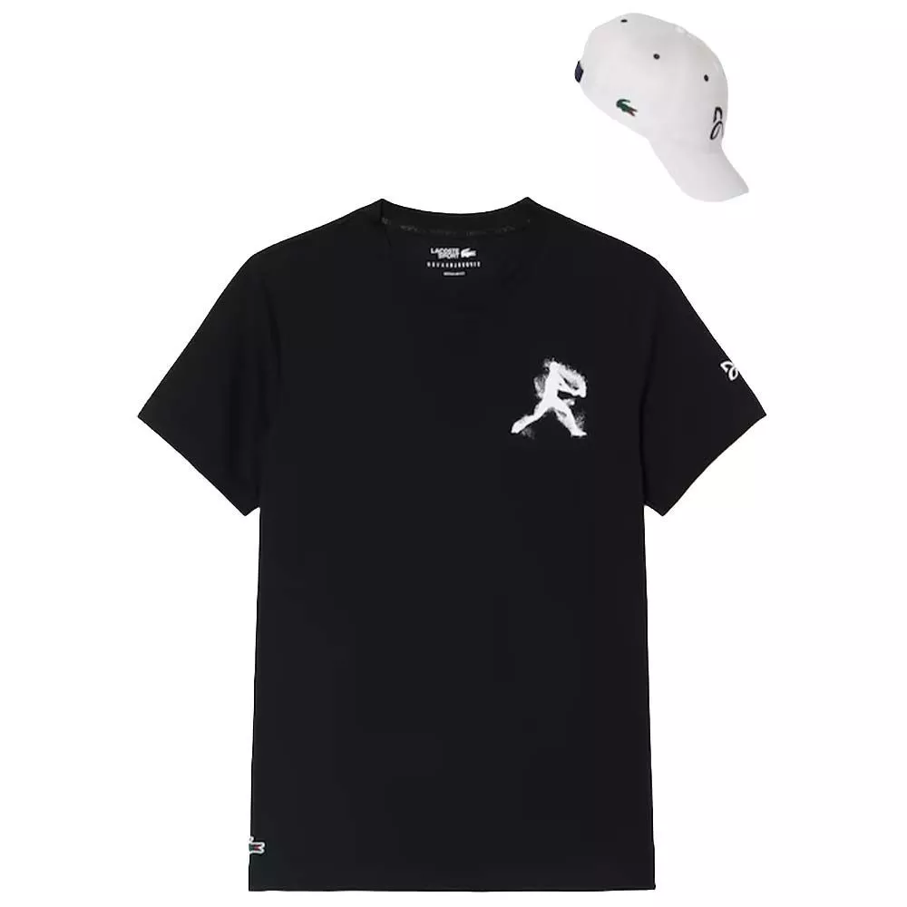 Lacoste Tennis x Novak Djokovic Training Pack - Black T-Shirt & White Cap