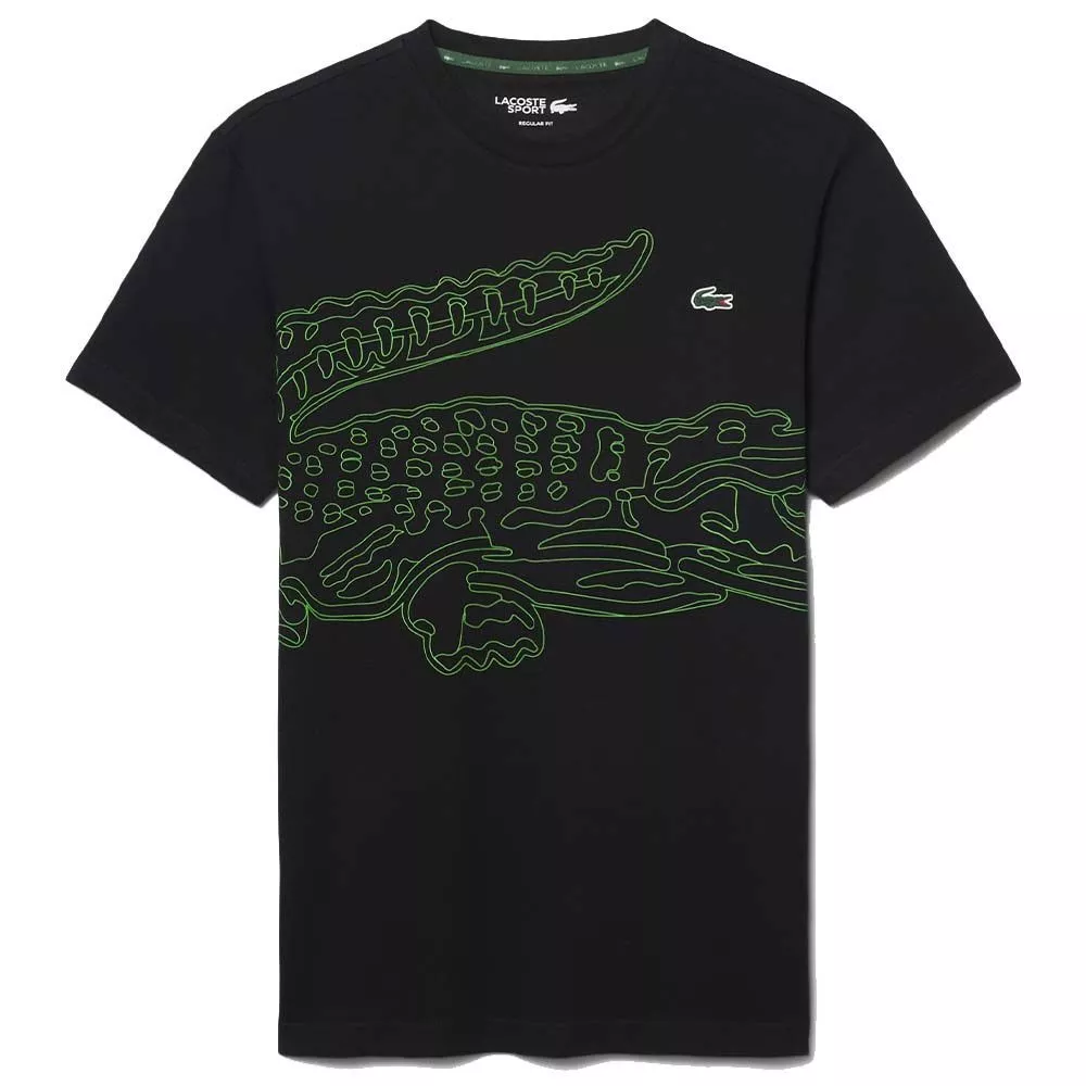 Lacoste Sport Ultra Dry Crocodile Print T-shirt Black / Green