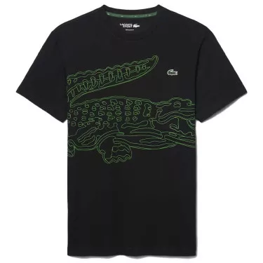 Lacoste Sport Ultra Dry Crocodile Print T-shirt Black / Green