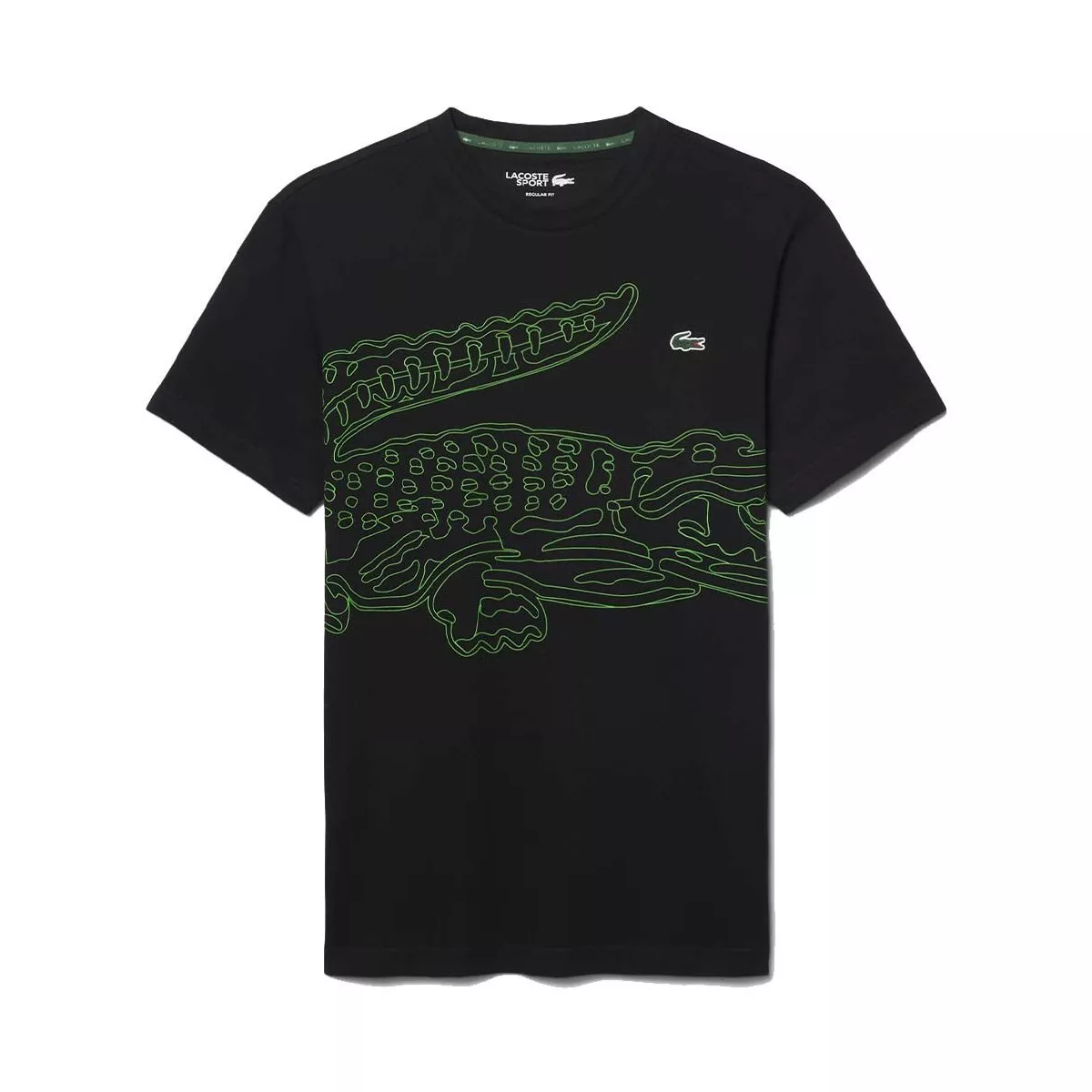 Lacoste Sport Ultra Dry Crocodile Print T-shirt Black / Green