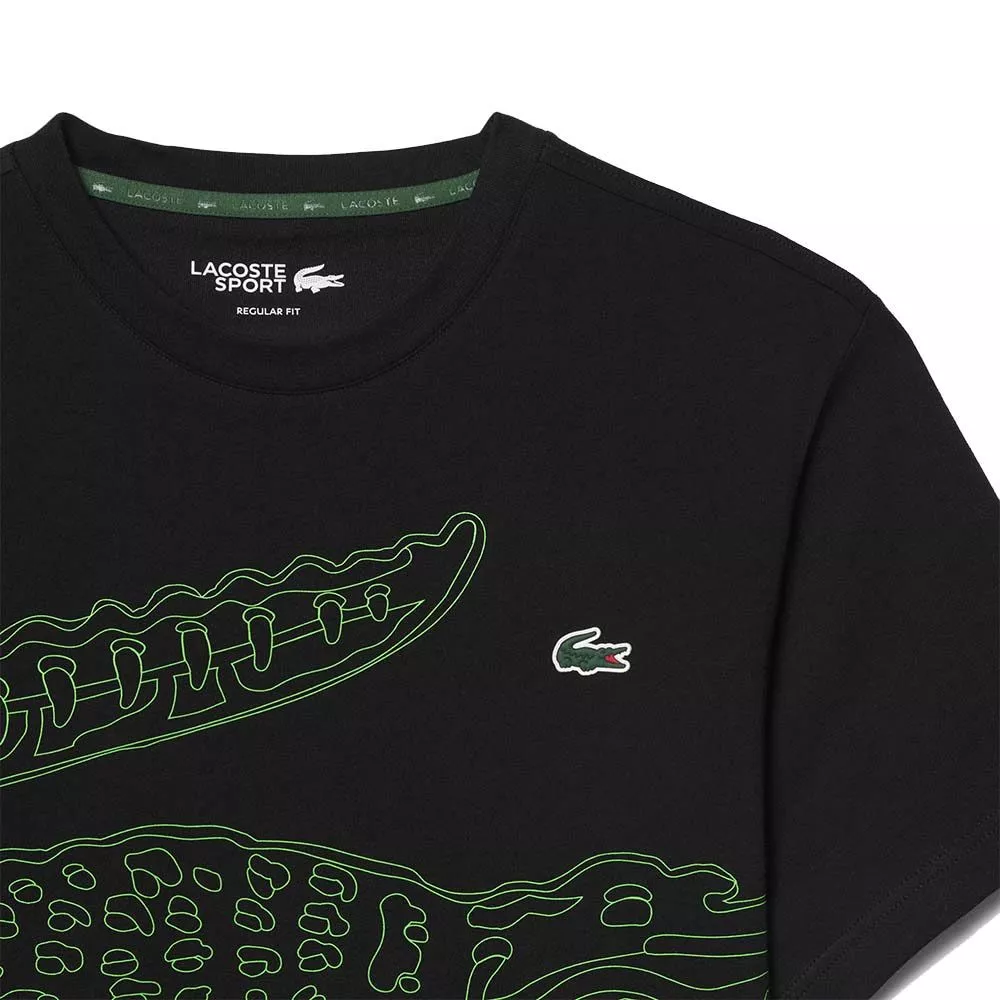 Lacoste Sport Ultra Dry Crocodile Print T-shirt Black / Green