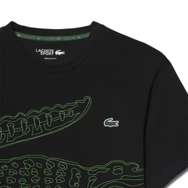Lacoste Sport Ultra Dry Crocodile Print T-shirt Black / Green