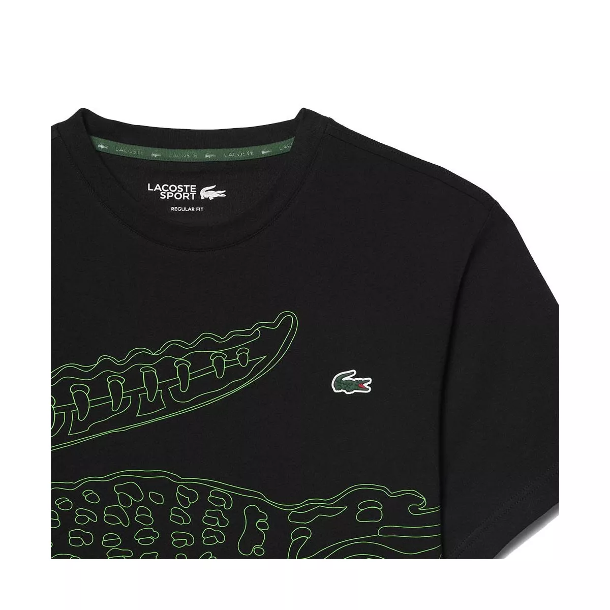 Lacoste Sport Ultra Dry Crocodile Print T-shirt Black / Green
